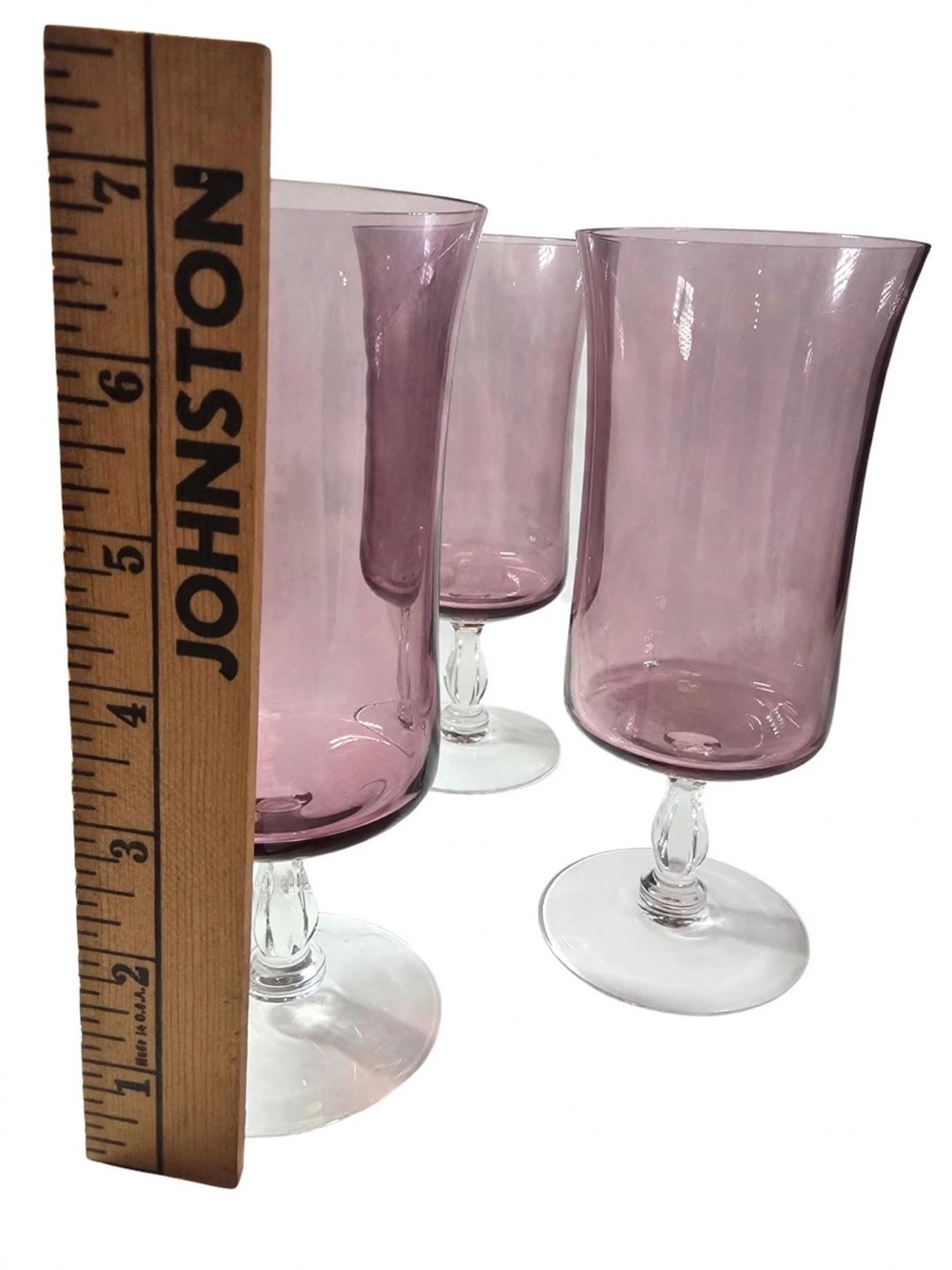 Beautiful set of 5 Vintage Amethyst Goblets